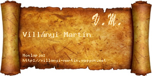 Villányi Martin névjegykártya