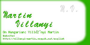 martin villanyi business card